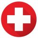 Firs aid medical white cross in red circle
